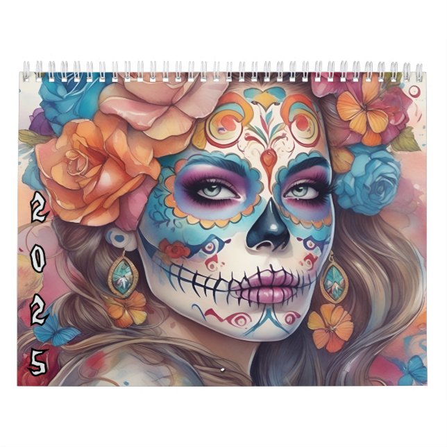 Calendario Chicas de cráneo de azúcar 2025 Dia De Los Muertos (Tapa)