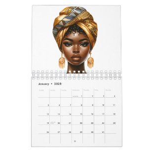 Calendario Chicas de piel marrón de la reina negra melanina s