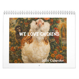 Calendario Chickens Wall Calendar Modern Norman Rockwell