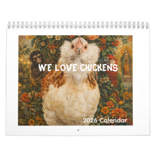 Calendario Chickens Wall Calendar Modern Norman Rockwell