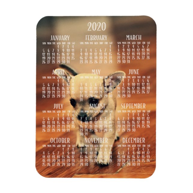 Calendario Chihuahua 2020 Imán fotográfico 3x4 peq (Vertical)