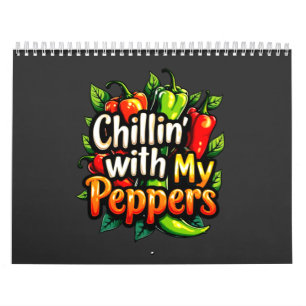 Calendario Chillin' con mis pimientos - gráfico de chile colo