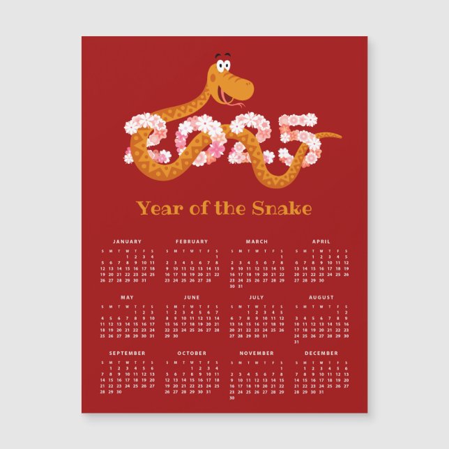 Calendario chino de la serpiente Zodiac Año Lunar  (Anverso)