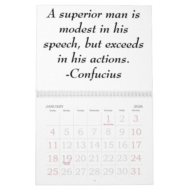 Calendario chino del confuciano del Año Nuevo (Jan 2026)