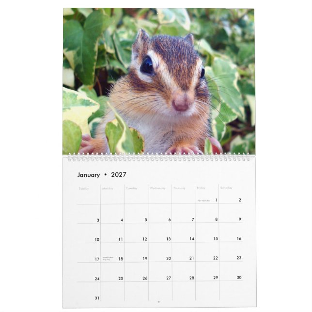 Calendario chipmunk  (All country) (Jan 2027)