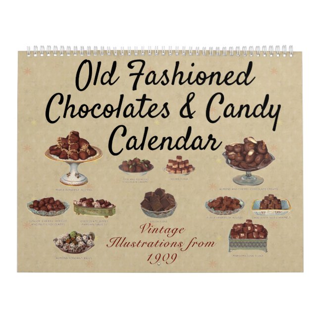 Calendario Chocolates antiguos y Ilustraciones de dulces (Tapa)