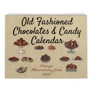 Calendario Chocolates antiguos y Ilustraciones de dulces