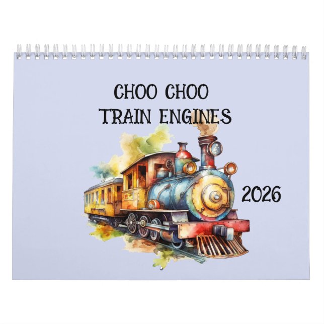 Calendario Choo Choo Train Engines para niños (Tapa)