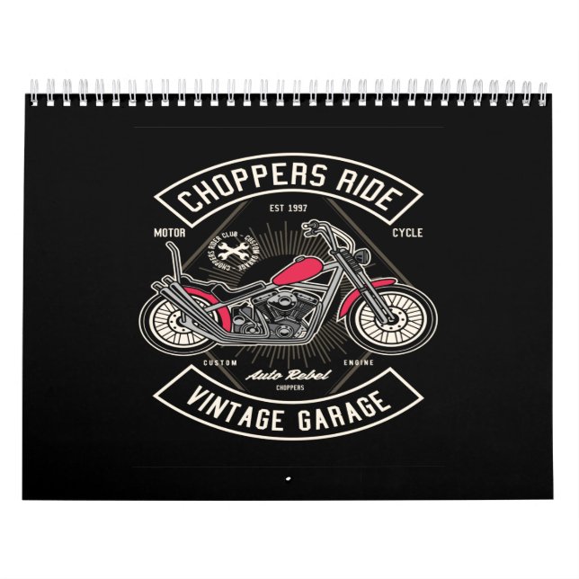 Calendario choppers en garaje vintage (Tapa)