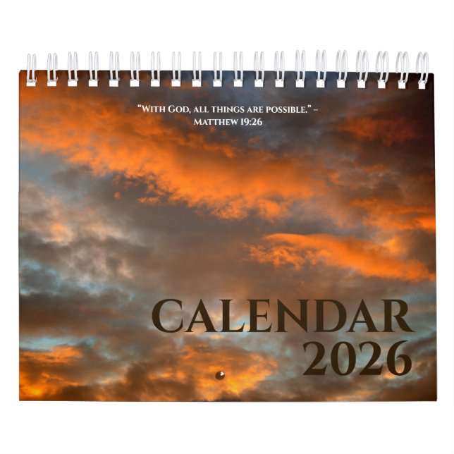 Calendario Christian Quotes Modern Calendar 2026 Photos (Tapa)