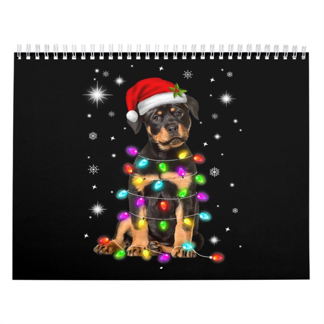 Calendario Christmas With Rottweiler Dog (Tapa)