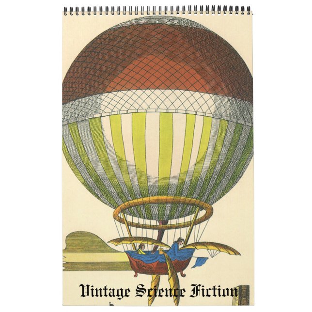 Calendario Ciencia de Ilustracion vintage ficción futurista (Tapa)