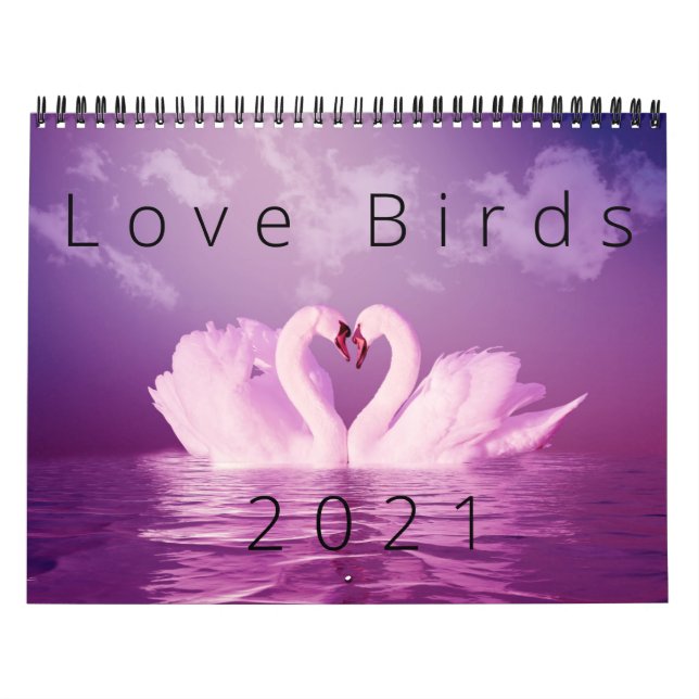 Calendario Cisnes amorosos, Amantes 20XX Personalizado person (Tapa)