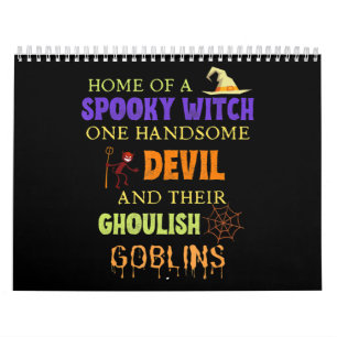 Calendario Cita de Halloween familiar con araña malvada