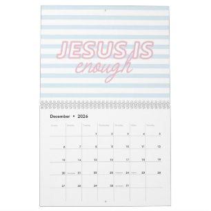 Calendario Cita de la Biblia Cristiana Coquette Rosa Azul