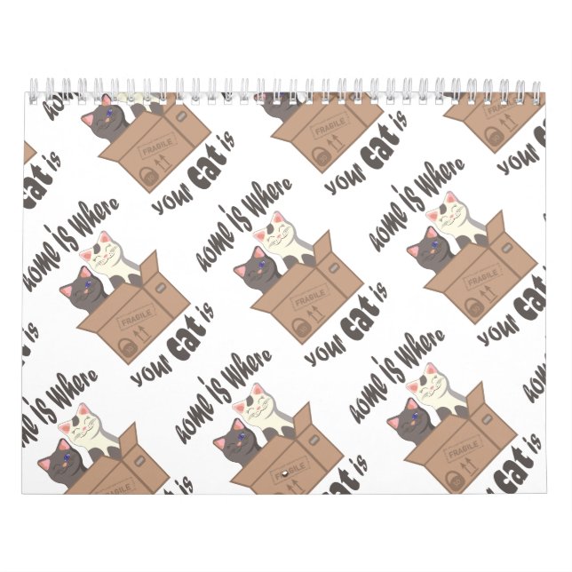 Calendario Cita divertida Home es donde está tu gato (Tapa)