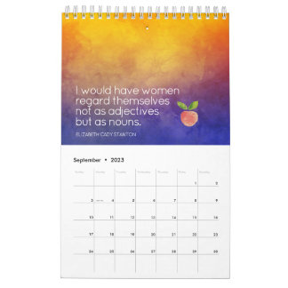 Calendario Cita feminista de arte de acuarela Minimalista de