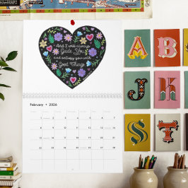 Calendario Cita Ilustrada Biblia Verses Personalizado Fecha