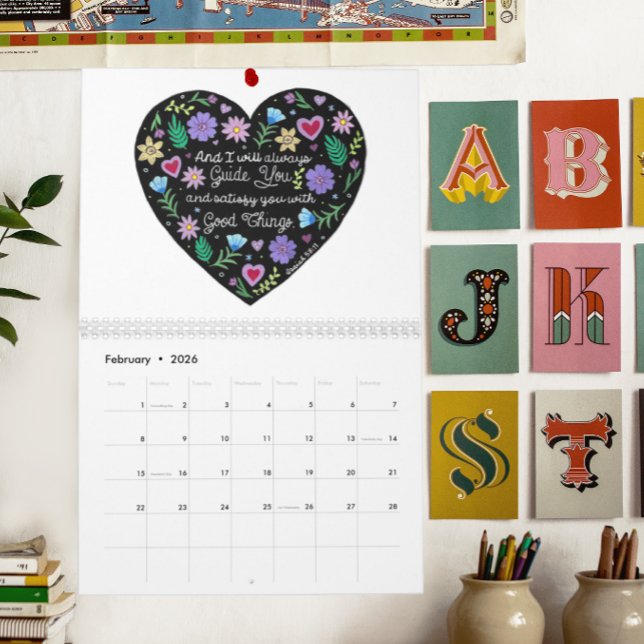 Calendario Cita Ilustrada Biblia Verses Personalizado Fecha (Subido por el creador)