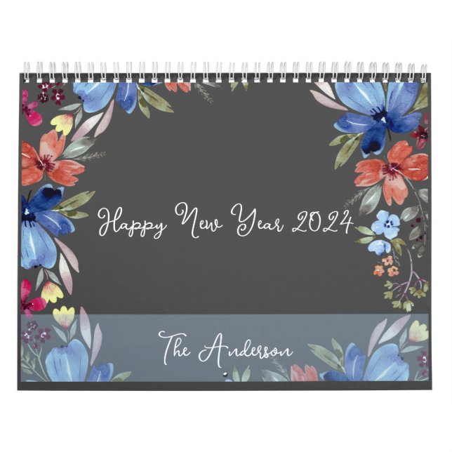 CALENDARIO CITA MOTIVATIVA | FOTOS FAMILIARES | DISEÑO FLORAL (Tapa)