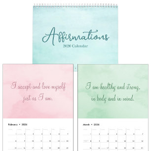 Calendario Citas de Afirmaciones Inspiradoras Acuarela 2027