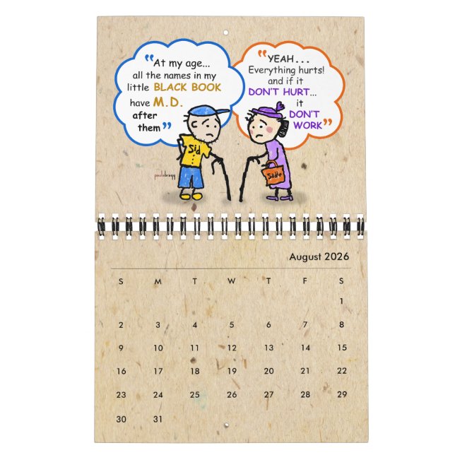 Calendario Citas de Chistes de vejez graciosos para jubilados (Aug 2026)