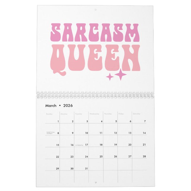 Calendario Citas rosas Chicas divertidas (Mar 2026)