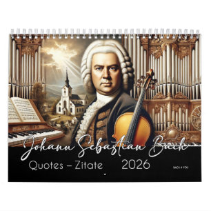 Calendario Citas y retratos de Johann Sebastian Bach 2026