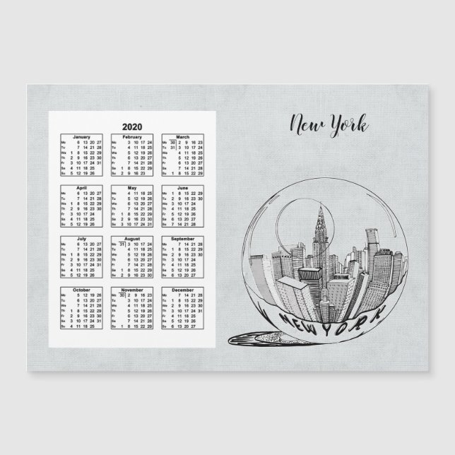 Calendario Ciudad de viajes Año completo 2020 (Anverso)