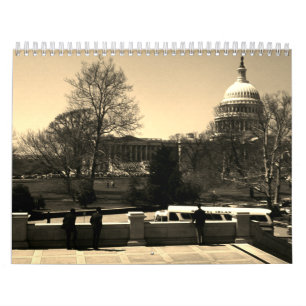 Calendario Ciudades retro vintage de EE. UU.
