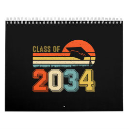 Calendario Clase De 2034 Crecer Con La Vintage De Graduado Pr