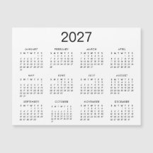 Calendario Clásico Blanco Y Negro 2025