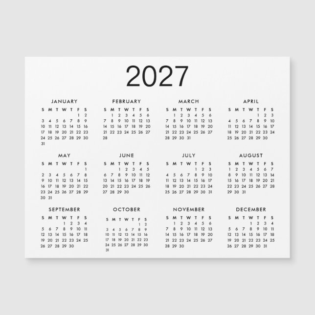 Calendario Clásico Blanco Y Negro 2025 (Anverso)