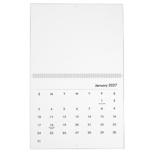 Calendario Clásico de 11" L x 14,25" A con Números Clásicos