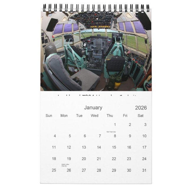 Calendario clásico de 2016 carlingas de aviones (Jan 2026)