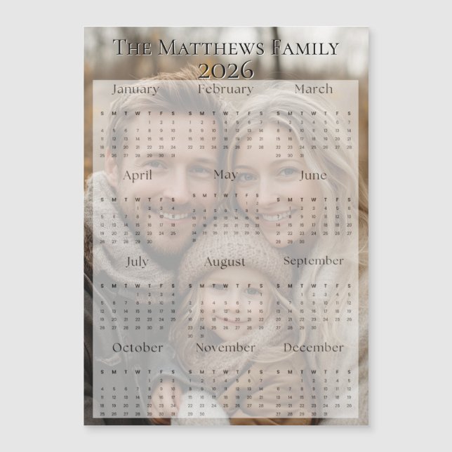 Calendario clásico de fotos de vacaciones en fuent (Anverso)