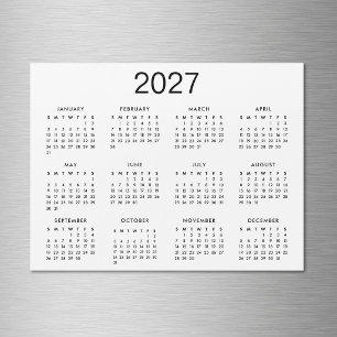Calendario Clásico Negro y Blanco 2027