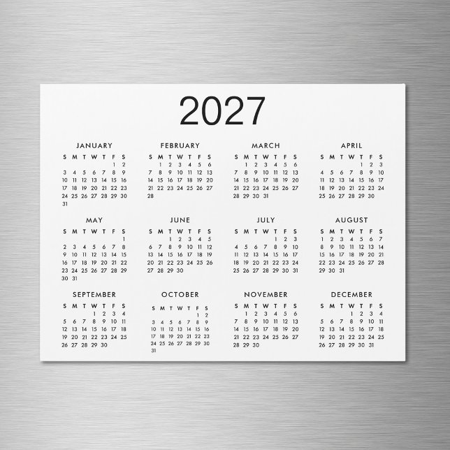 Calendario Clásico Negro y Blanco 2027 (Subido por el creador)