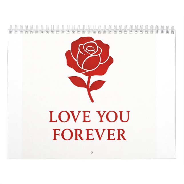 Calendario Classic Rose Forever Love Minimal Romantic (Tapa)