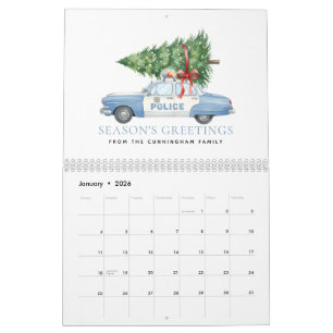 Calendario Coche de árbol de Navidad del oficial de policía m