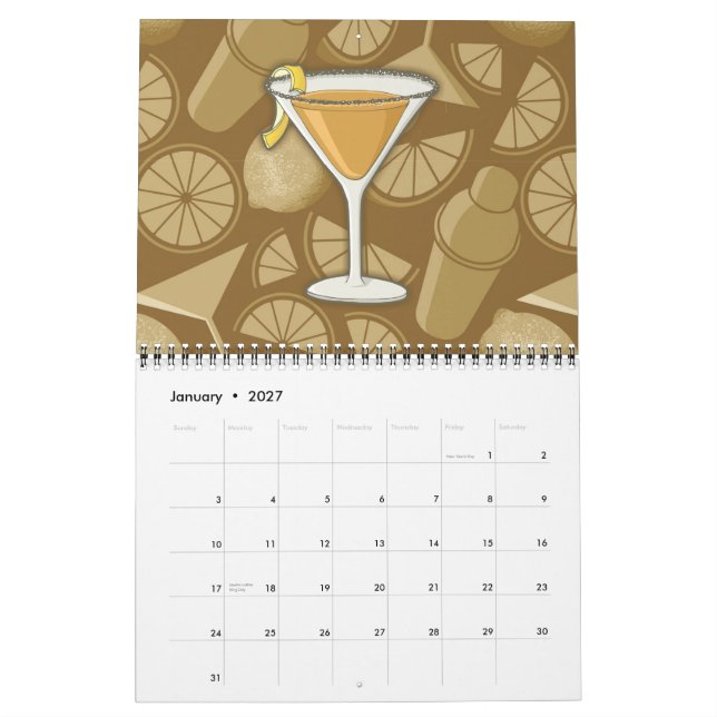 Calendario Cóctel Sidecar (Jan 2027)