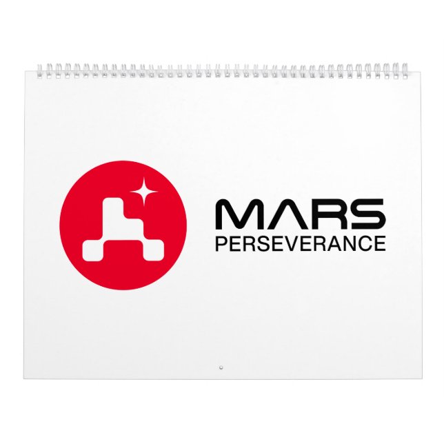 Calendario Cohete blanco con el logotipo de Perseverancia Rov (Tapa)