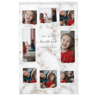 Calendario Colage de ocho fotos personalizado, elegante y mod