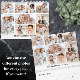 Calendario Colaje de fotos familiares minimalista 2027