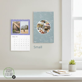 Calendario Colaje de fotos personalizado Rose Line Art 2026