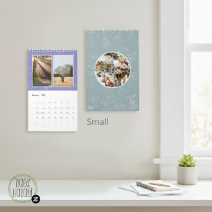 Calendario Colaje de fotos personalizado Rose Line Art 2026