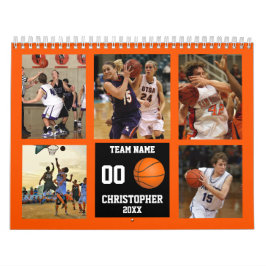 Calendario Collage de fotos de baloncesto personalizado