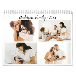 Calendario Collage de fotos de caligrafía simple cree su prop