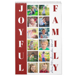 Calendario collage de fotos de la familia de 2026 monogramado