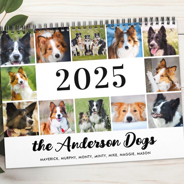 Calendario Collage de fotos de perros personalizados 2026 (Subido por el creador)